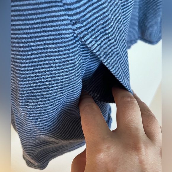 J. Jill Pure Jill Blue Striped long-sleeved Top with Kangaroo Pocket Size Large - Picture 6 of 8